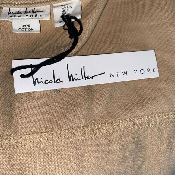 NICOLE MILLER Cream Color Cotton Bomber Jacket Women's Size Large - Picture 10 of 10
